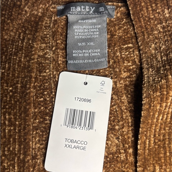 New Matty M Cardigan Size XXL Long sleeves Brown - Picture 12 of 12